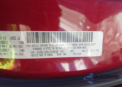 2020 Chrysler Voyager Lxi from USA, damaged, VIN 2C4RC1DGXLR148162